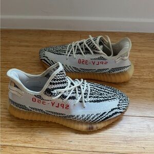 adidas Black and White Sneakers with Red Text